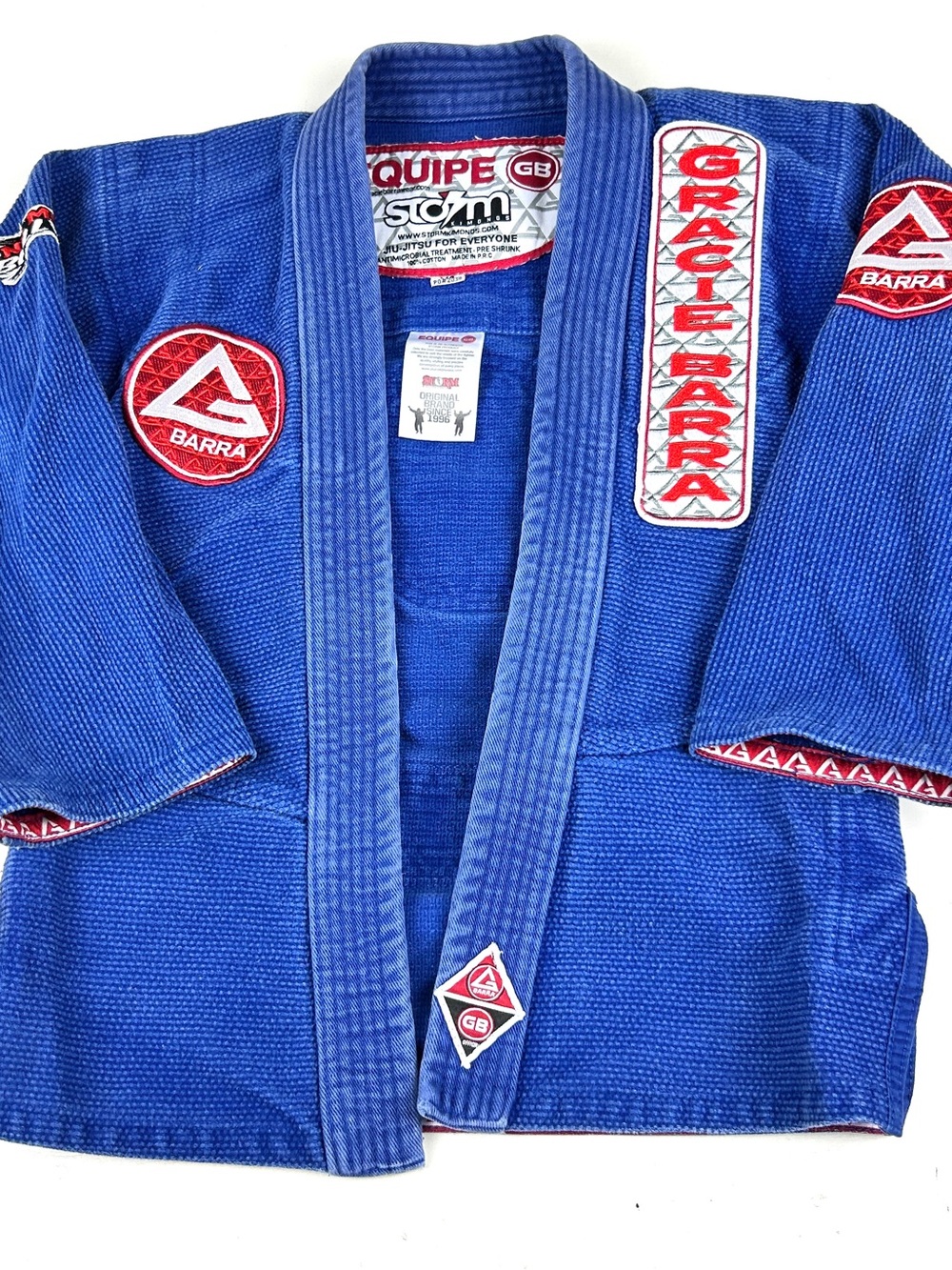 Gracie Barra Kimono Gi Jacket Youth Y4 Blue MMA Jiu Jitsu Uniform TOP